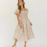 Sunny Bliss Beige Midi Dress - UnikWe Boutique