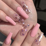 Butterfly Pink Press-On Nails - UnikWe Boutique