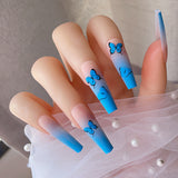 Butterfly Blue Press-On Nails