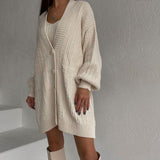 Oversize Cardigan with Sweater Dress - sexicats