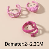 Y2K Pink 3 Rings Set