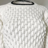 Hollow-out Round Neck Sweater