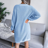Lucky Break V-neck Sweater Dress - sexicats