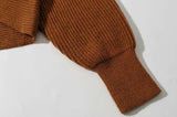 Vintage V-neck Batwing Sleeve Cross Design Knit Sweater