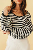 V-neck Lantern Sleeve Knit Sweater