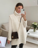 Casual Pile Collar High-collared Sweaters Mini Dresses - UnikWe Boutique
