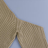 Knit One Shoulder Round Neck Sweater