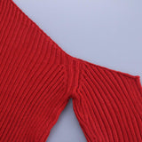 Knit One Shoulder Round Neck Sweater