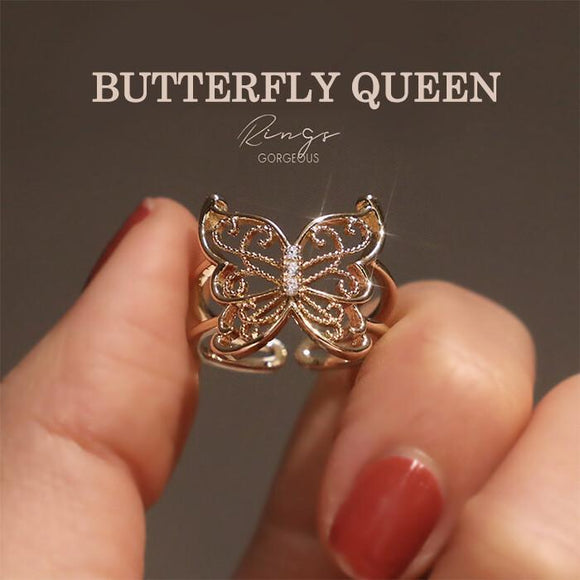 Vintage Baroque Openwork Butterfly Queen Ring - UnikWe Boutique