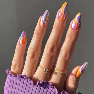 Waving Color Press-On Nails
