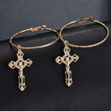 Baroque Cross Hoop Earrings - Fan Fav!